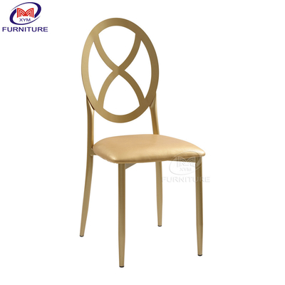 Customized Metal Wedding Restaurant Dining Chairs Cross Round Back Sắt đa dạng Cây tre